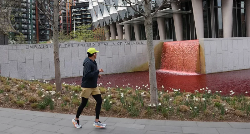 Greenpeace UK leader arrested for targeting American embassy with ' blood-red dye’: report