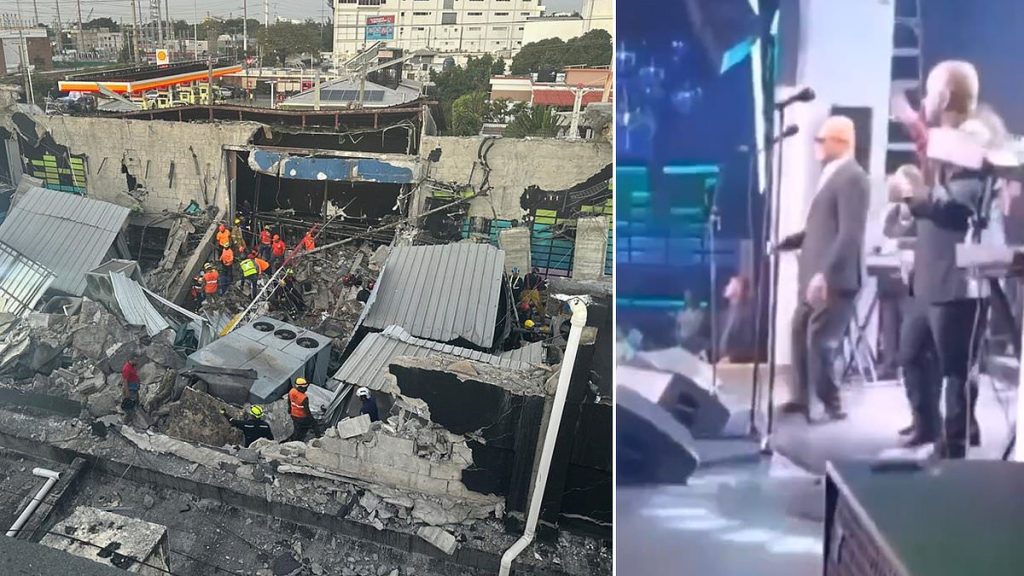Horrific moment nightclub ceiling collapsed on singer now missing