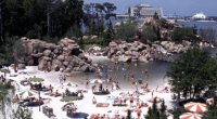 Aerial view of Disney's abandoned River Country water park.