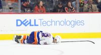Islanders winger Pierre Engvall seemingly escapes catastrophic injury