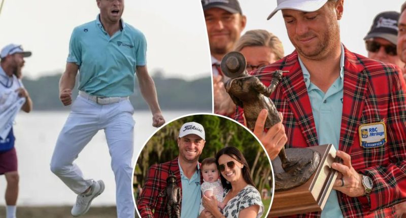 Justin Thomas breaks three-year drought in thrilling playoff RBC Heritage victory