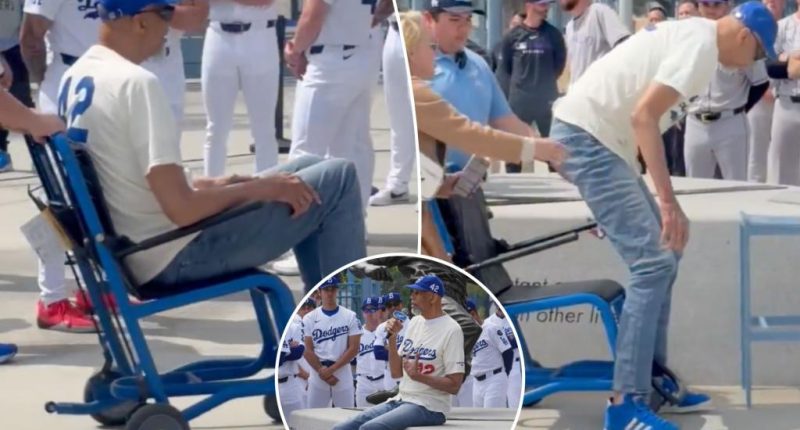 Kareem Abdul-Jabbar worries fans with wheelchair appearance at Jackie Robinson Day