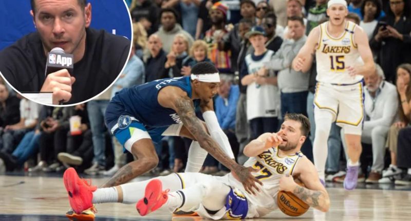 Lakers' JJ Redick rips refs over no-call on 'blatant trip' of Luka Doncic in brutal Game 4 loss