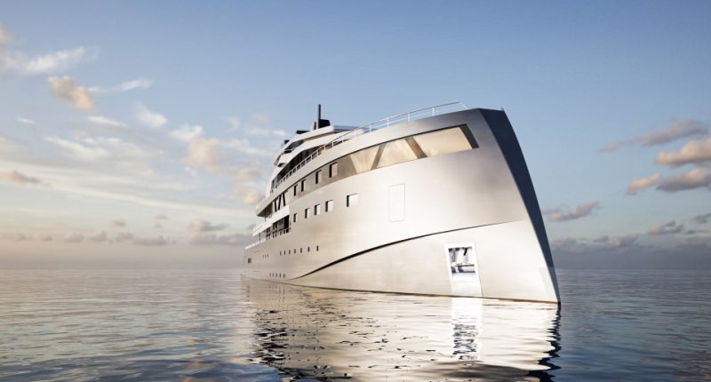Luxury superyacht concept on the water.