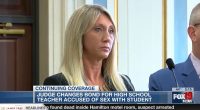 Screenshot of a news report about a high school teacher accused of having sex with a student.
