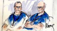 Courtroom sketch of Erik and Lyle Menendez.