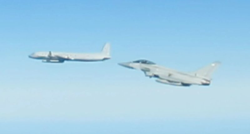 NATO Typhoon intercepting a Russian Air Force Coot aircraft.