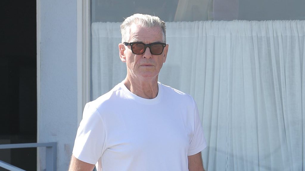 Paunchy Pierce Brosnan packs on the pounds his wife Keely lost