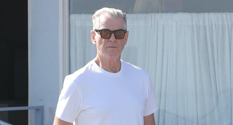Paunchy Pierce Brosnan packs on the pounds his wife Keely lost