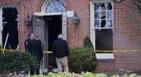 Police say a person is in custody after a suspected arson fire at Pennsylvania governor's mansion