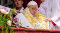 Pope Francis giving the Urbi et Orbi blessing.