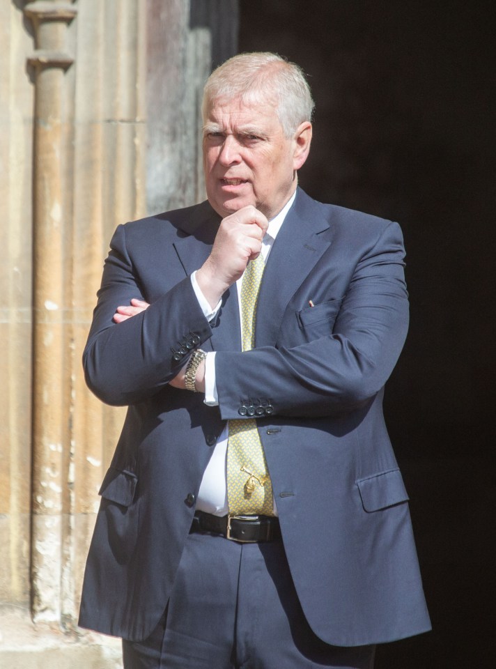 Prince Andrew, Duke of York, leaving St. George's Chapel.