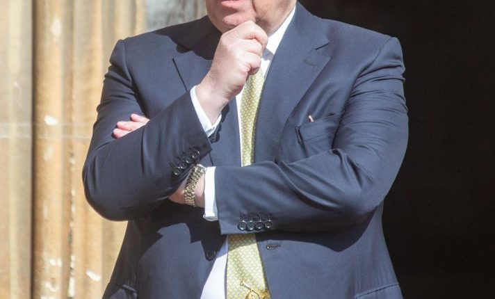 Prince Andrew, Duke of York, leaving St. George's Chapel.