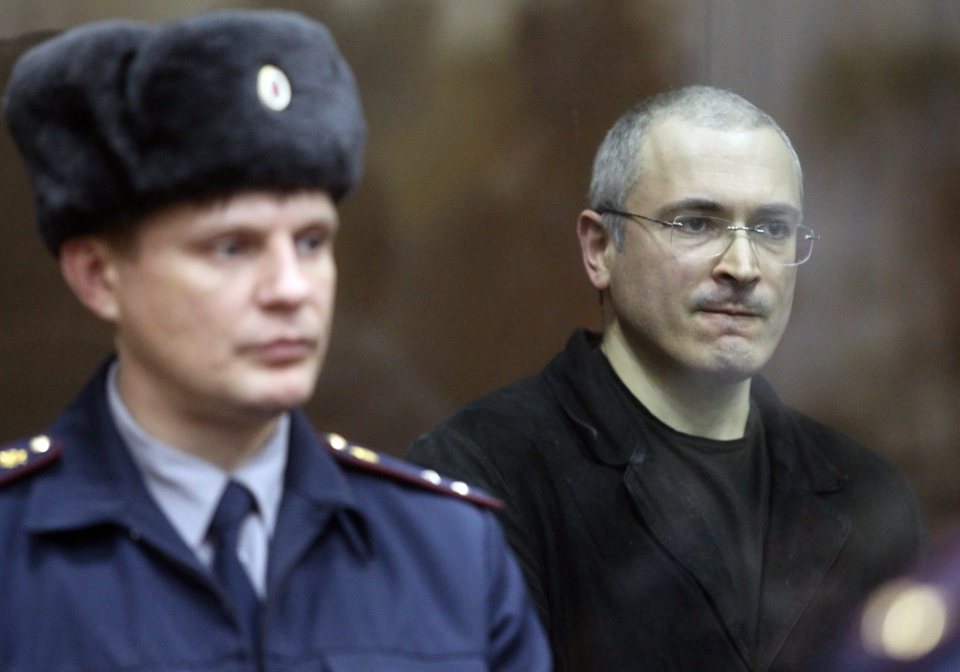 Platon Lebedev, Mikhail Khodorkovsky's business partner, in court.
