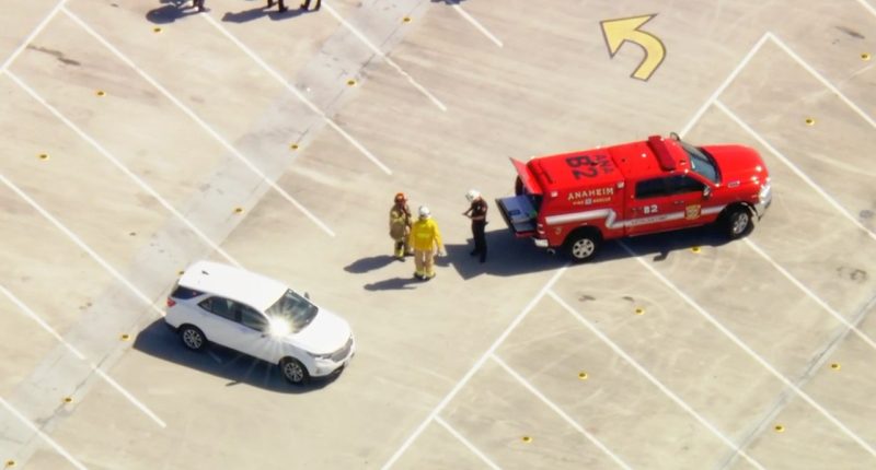 SUV catches fire at Disneyland, black smoke sent drifting over parking structure