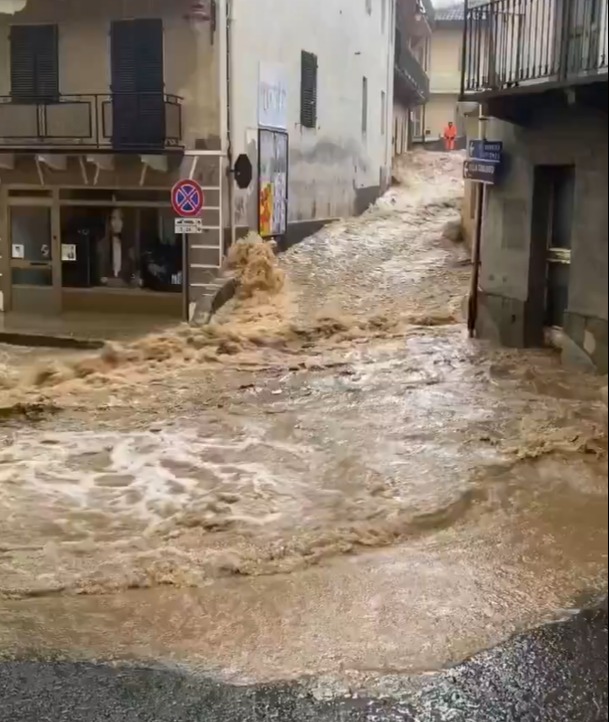 Flooded street in Italy.