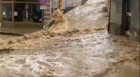 Flooded street in Italy.