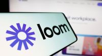 Smartphone displaying the Loom video communication software logo.