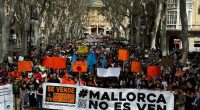 Protestors in Palma, Majorca, demonstrating against the housing crisis.