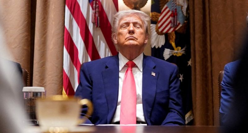 President Trump at a cabinet meeting.