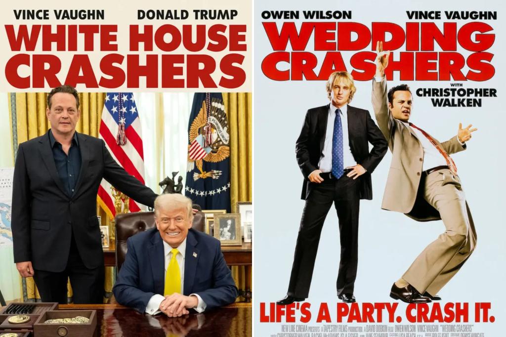 Trump, Vince Vaughn recreate ‘Wedding Crashers’ photo during White House visit