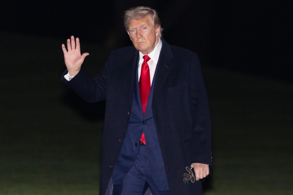 President Trump waving goodbye.