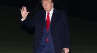 President Trump waving goodbye.