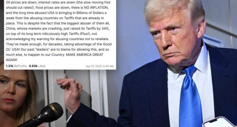 Trump shows no sign of backing away from sweeping tariff plans -- even claiming there is 'NO INFLATION'