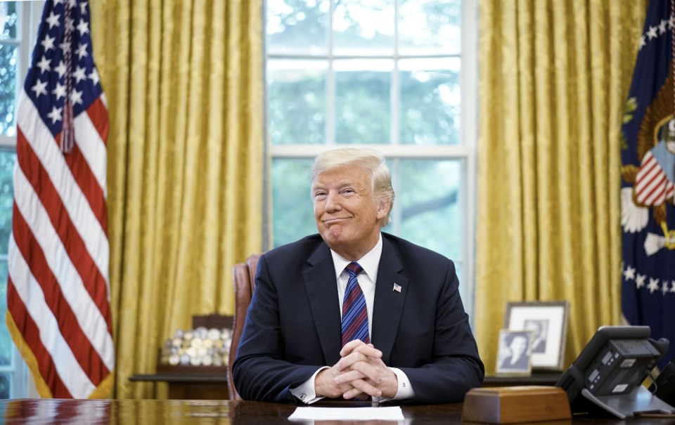 President Donald Trump in the Oval Office.