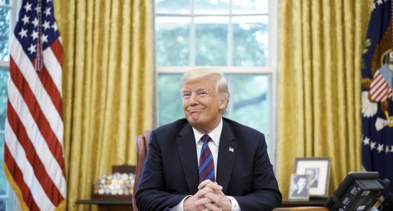 President Donald Trump in the Oval Office.