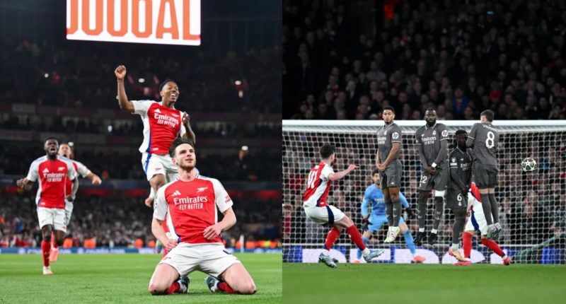 UCL: Rice double helps Arsenal crush Real Madrid in first-leg rout