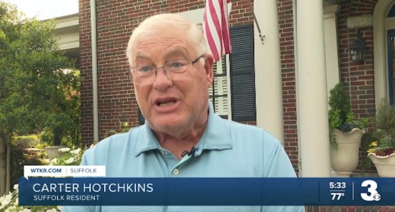 Carter Hotchkins, a Suffolk resident, discusses mail delivery issues due to USPS staffing shortages.