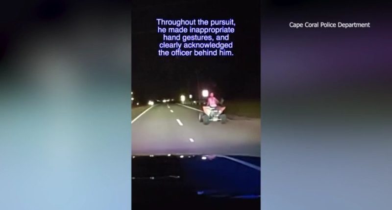 VIDEO: Florida man crashes ATV after leading officers on 30-mile chase with 12-inch knife