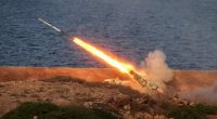 Missile launch during military exercises.