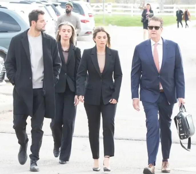 Christina Formella and her husband arriving at court.