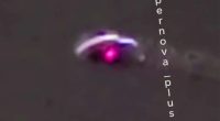 Blurry image of a UFO over Moscow.