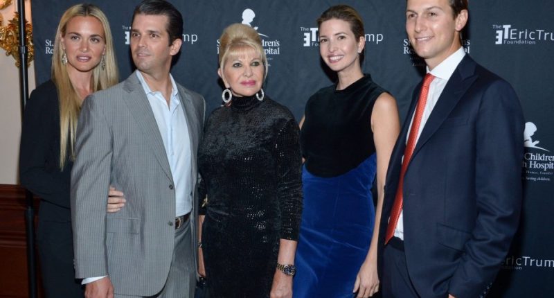 (L-R) Vanessa Trump, Donald Trump Jr., Ivana Trump, Ivanka Trump and Jared Kushner in 2015