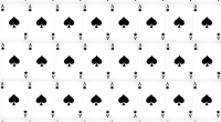 Grid of ace of spades playing cards with one imposter card.