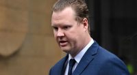 Kristian White arrives at the NSW Supreme Court in Sydney. White a police officer who fatally discharged a taser is accused of killing ninety five year old Clare Nowland in  an aged care facility in Cooma in 2023. Sydney, NSW. November 14, 2024. Photo: Kate Geraghty
