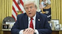 President Trump speaks to reporters before signing an executive order in the Oval Office of the White House in Washington on March 31, 2025. (Associated Press pool)
