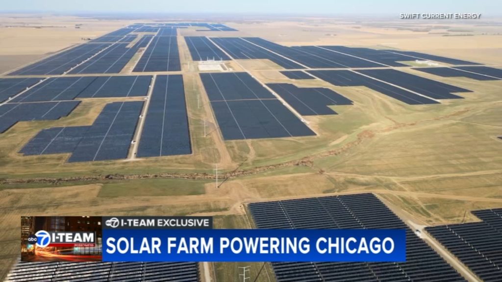 ABC7 I-Team gets exclusive 1st look at Swift Current Energy's massive Illinois solar energy farm powering Chicago