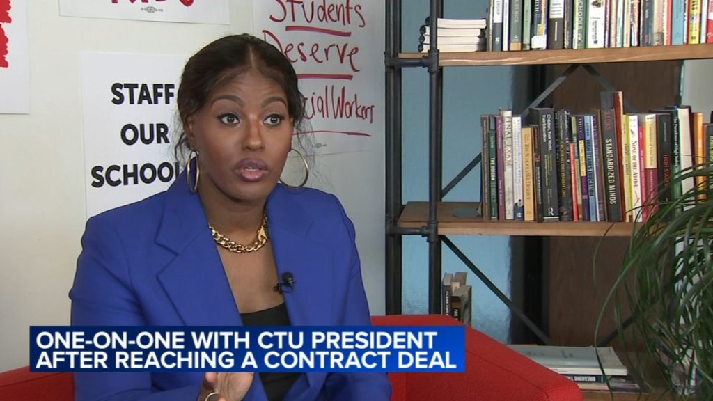 Chicago Teachers Union President Stacy Davis Gates speaks after House of Delegates approves tentative Chicago Public Schools deal