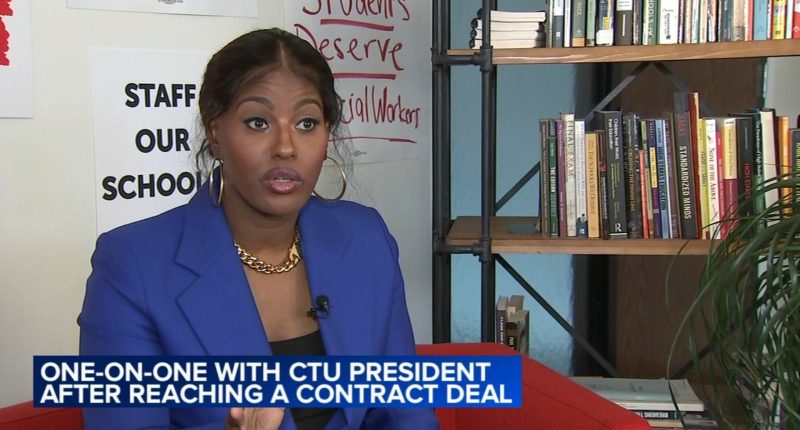 Chicago Teachers Union President Stacy Davis Gates speaks after House of Delegates approves tentative Chicago Public Schools deal