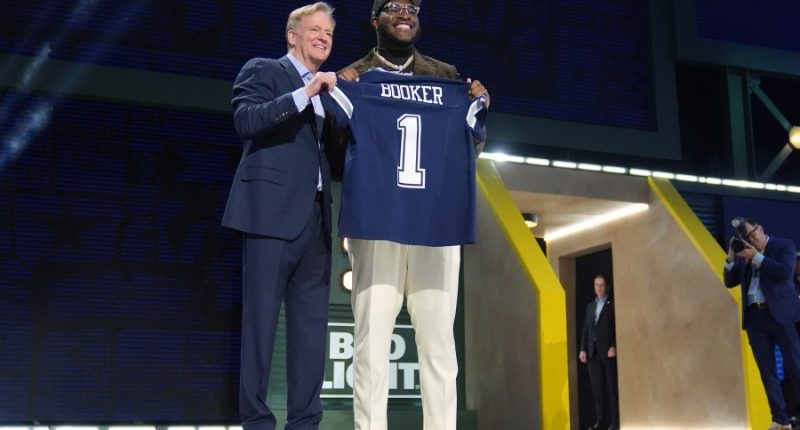 Cowboys take Alabama offensive lineman Tyler Booker with 12th pick in NFL draft