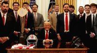 Eddie Mcguire's son has a CHEEKY message for his Ohio State teammates ahead of meeting with POTUS Trump