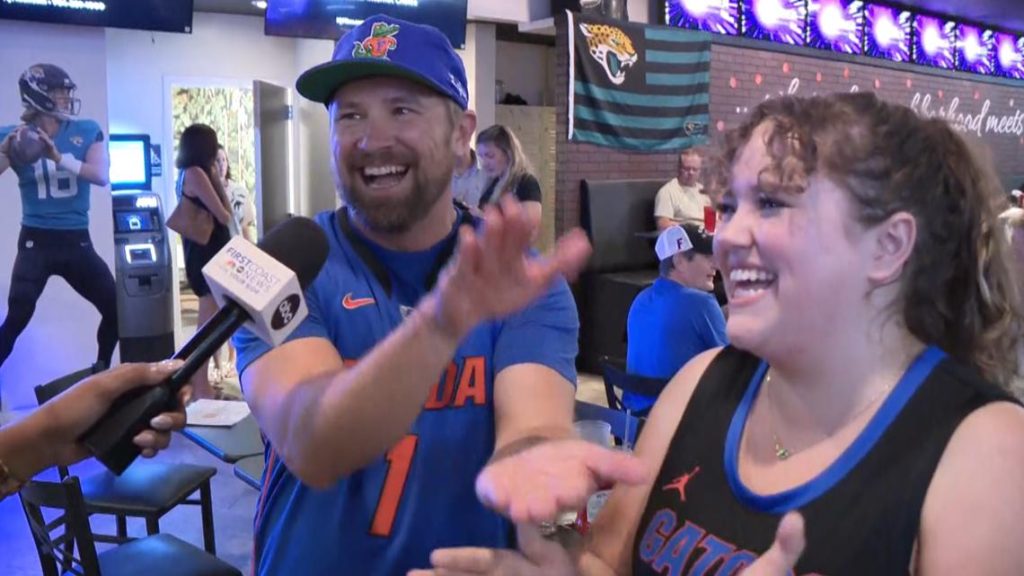 Florida Gator fans celebrate Final Four victory