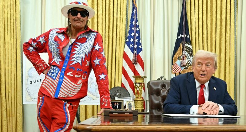 Fox reporter's hilarious Biden joke leaves Donald Trump and Kid Rock in stitches