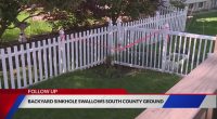 Homeowner seeks accountability as backyard sinkhole expands