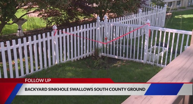 Homeowner seeks accountability as backyard sinkhole expands