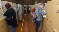 People voting in a federal election.
